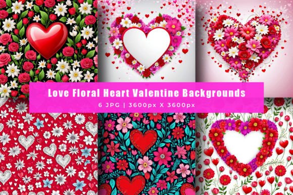 Download Love Floral Heart Valentine Backgrounds - Valentine backgrounds Collection