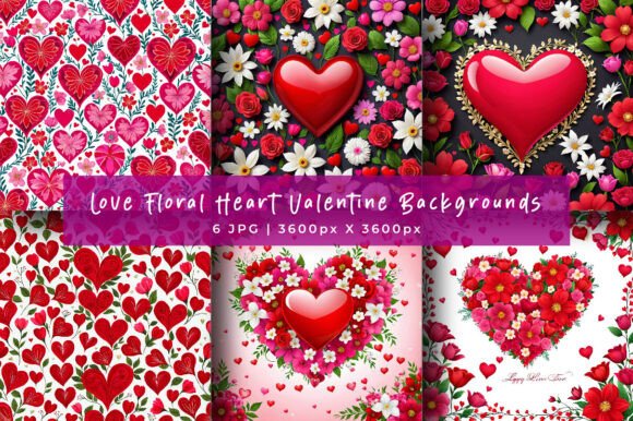 Download Love Floral Heart Valentine Backgrounds - Valentine backgrounds Collection