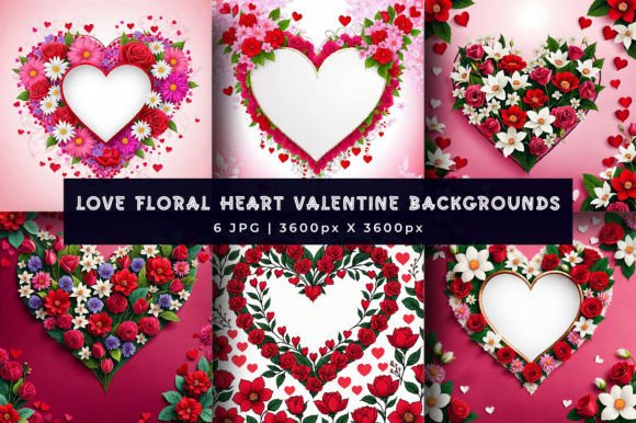 Download Love Floral Heart Valentine Backgrounds - Valentine backgrounds Collection