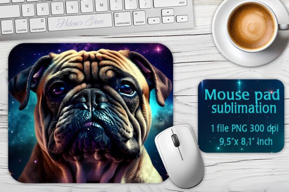 Download Galaxy Pug Dog Sublimation Mouse Mat PNG - Mouse mat Collection