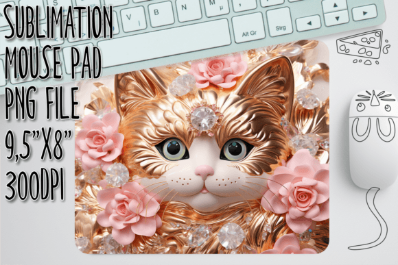 Download Blossom Kitty 3D Mouse Mat - Mouse mat Collection