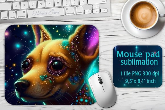 Download Galaxy Dog Sublimation Design Mouse Mat - Mouse mat Collection