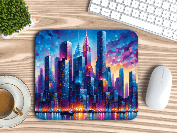 Download New York City Skyline Art Mousepad PNG - Premium Resources