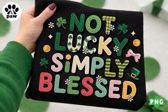 Download Faux Yarn Not Lucky Simply Blessed Png - Premium Resources