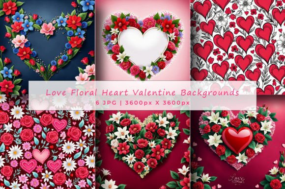 Download Love Floral Heart Valentine Backgrounds - Valentine backgrounds Collection