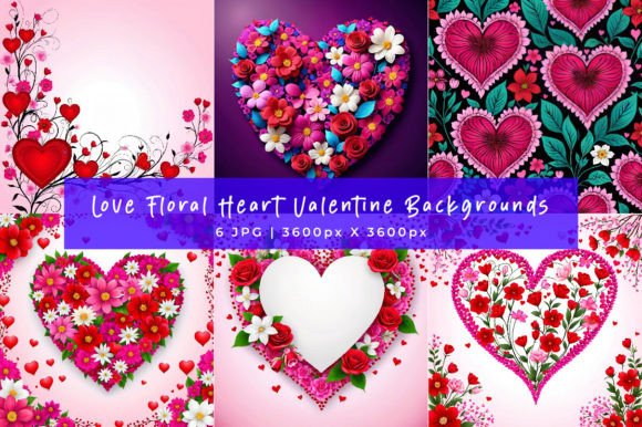 Download Love Floral Heart Valentine Backgrounds - Valentine backgrounds Collection